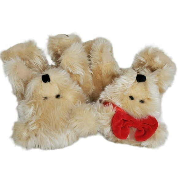 VTG Plush Bear Twins Boy Girl Valentines Stuffed Animal Teddy Bow Gift Chocolate - Picture 6 of 11